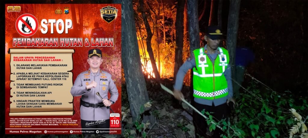 Polres Magetan Tingkatkan Mitigasi Karhutla di Musim Kemarau, Larang Warga Membakar Lahan