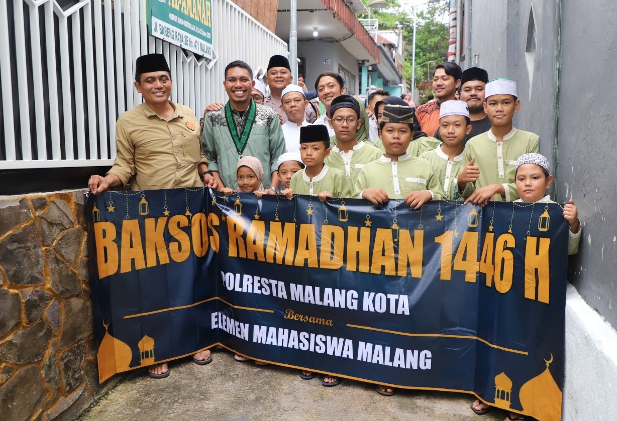 Gelar Safari Ramadhan, Polresta Malang Kota Ajak Mahasiswa Buka Puasa Bersama Anak Yatim