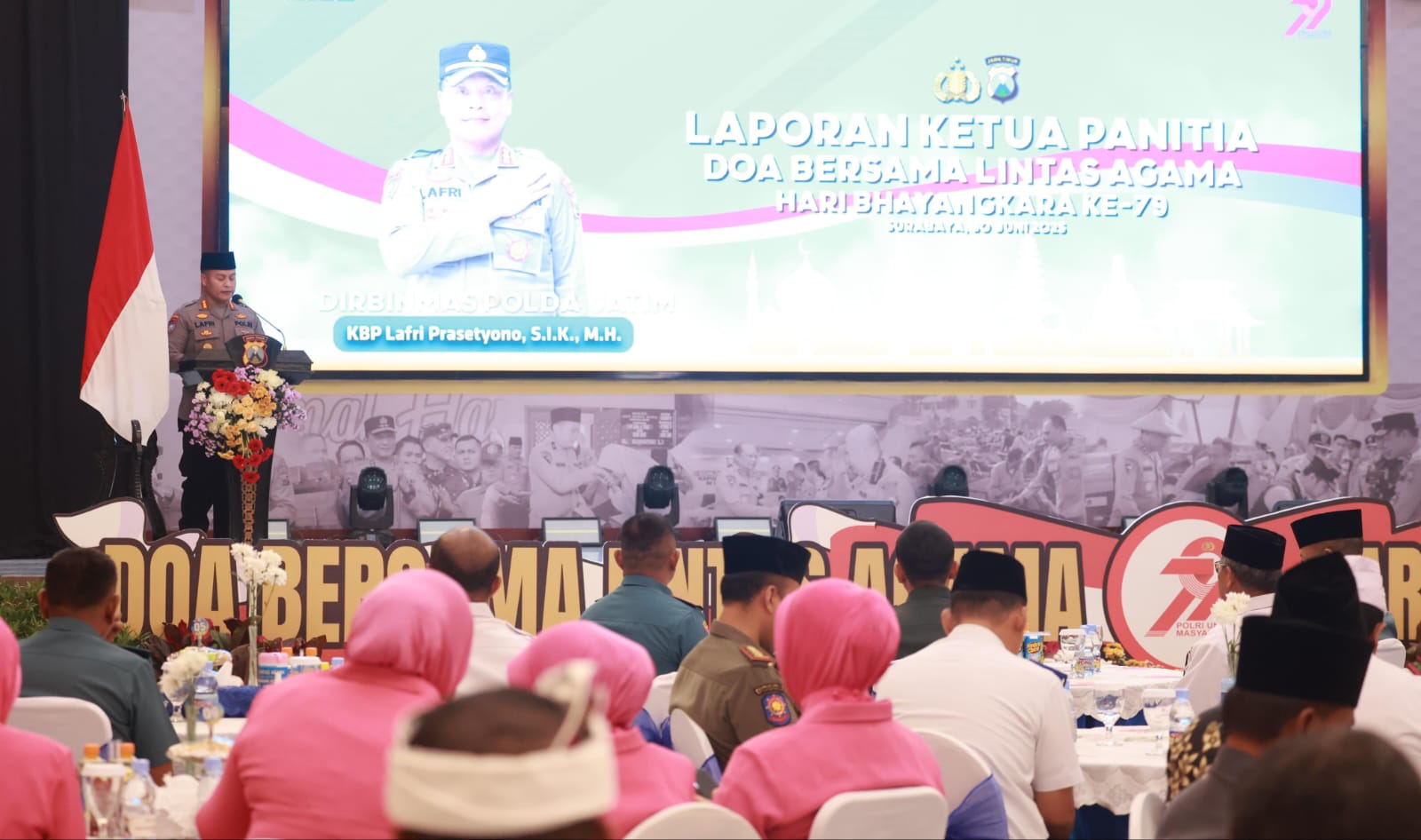 Polda Jatim Gelar Doa Bersama Lintas Agama Sambut Hari Bhayangkara ke-79