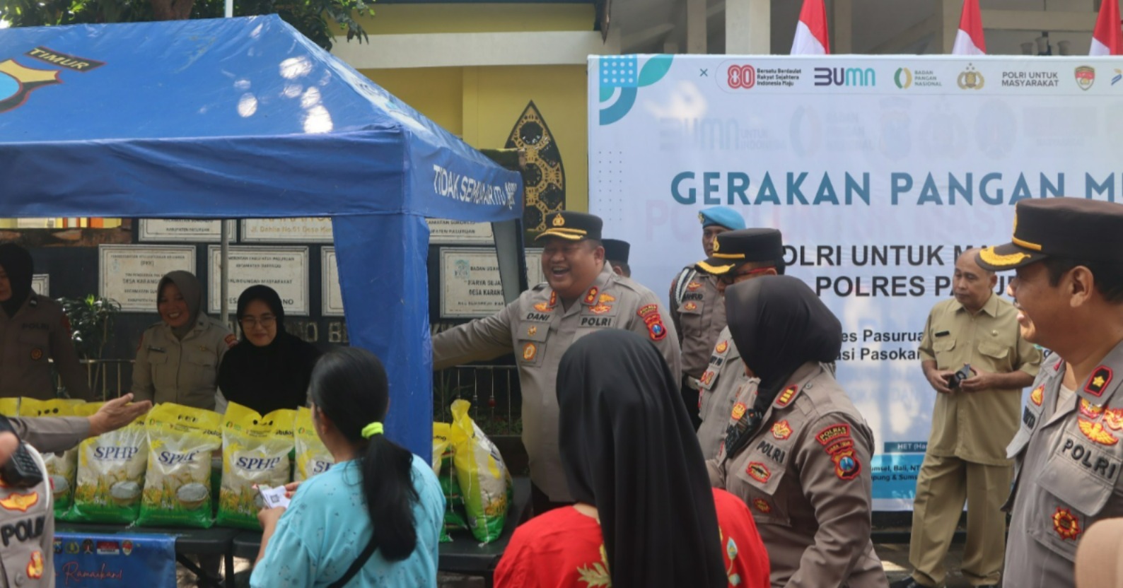 Polres Pasuruan Komitmen Gelar Gerakan Pangan Murah, Siapkan 2 Ton Beras untuk Warga Sukorejo dan Tosari