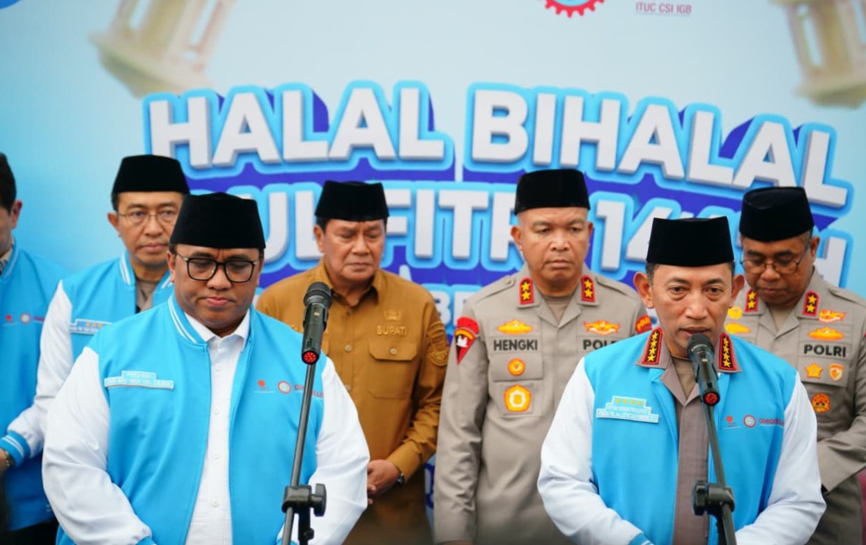 Halal Bihalal dengan Buruh, Kapolri Komitmen Perkuat Soliditas dengan Buruh, Ciptakan Iklim Investasi Kondusif