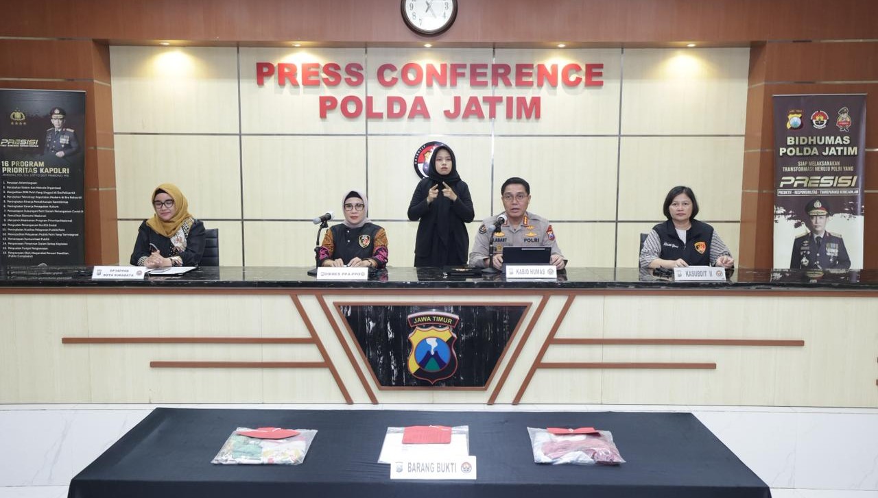 Polda Jatim Amankan Tersangka Kasus Kekerasan Seksual Dua Anak Dibawah Umur