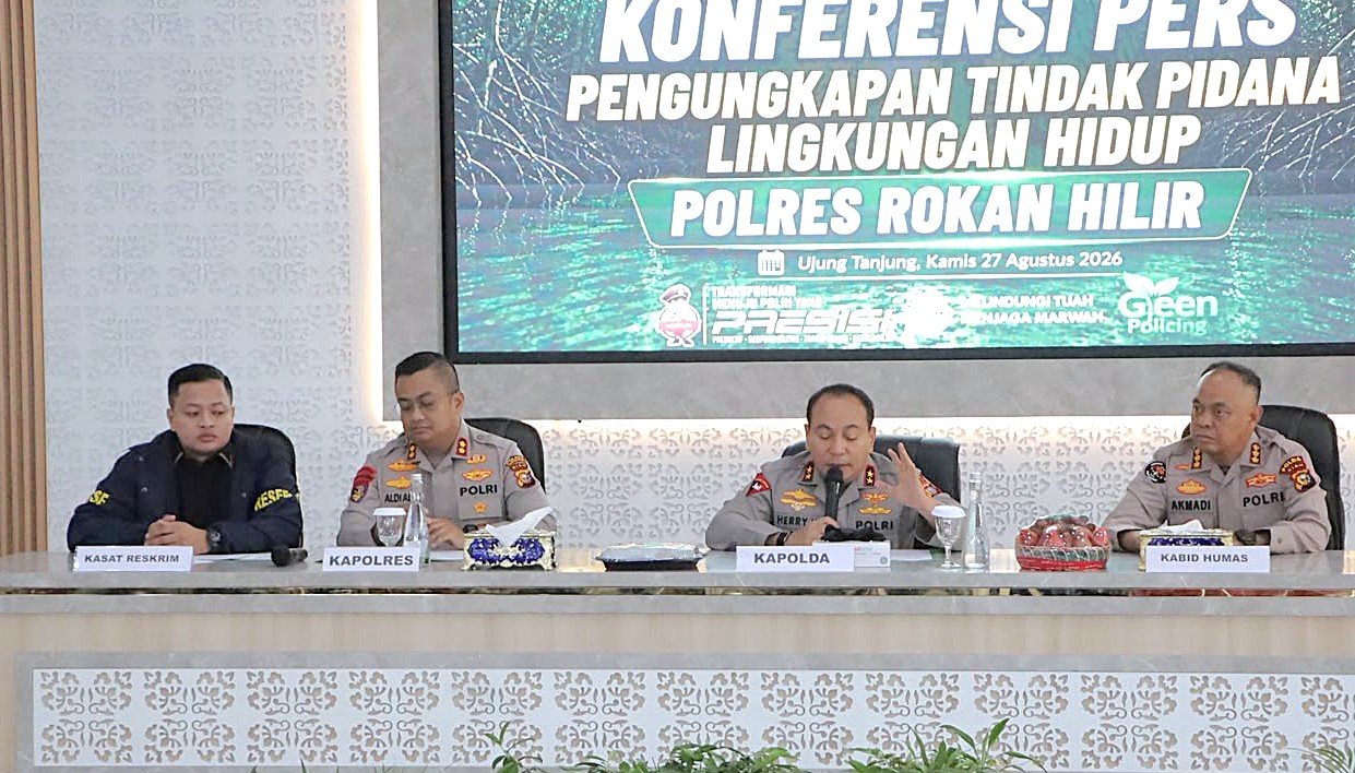 Polda Riau Ungkap Kasus Perambahan 133 Ha Hutan Mangrove di Kabupaten Rohil