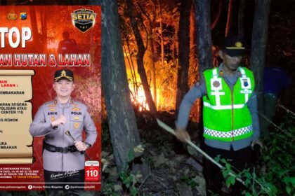 Polres Magetan Tingkatkan Mitigasi Karhutla di Musim Kemarau, Larang Warga Membakar Lahan